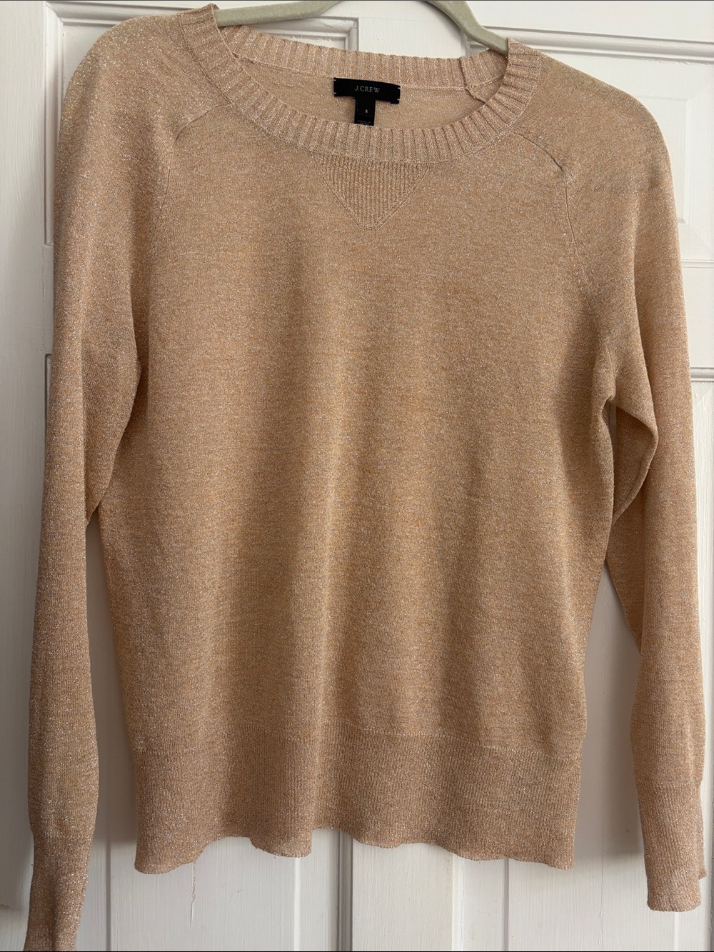 J. Crew Women's Shimmer Crewneck Sweater in rose gold